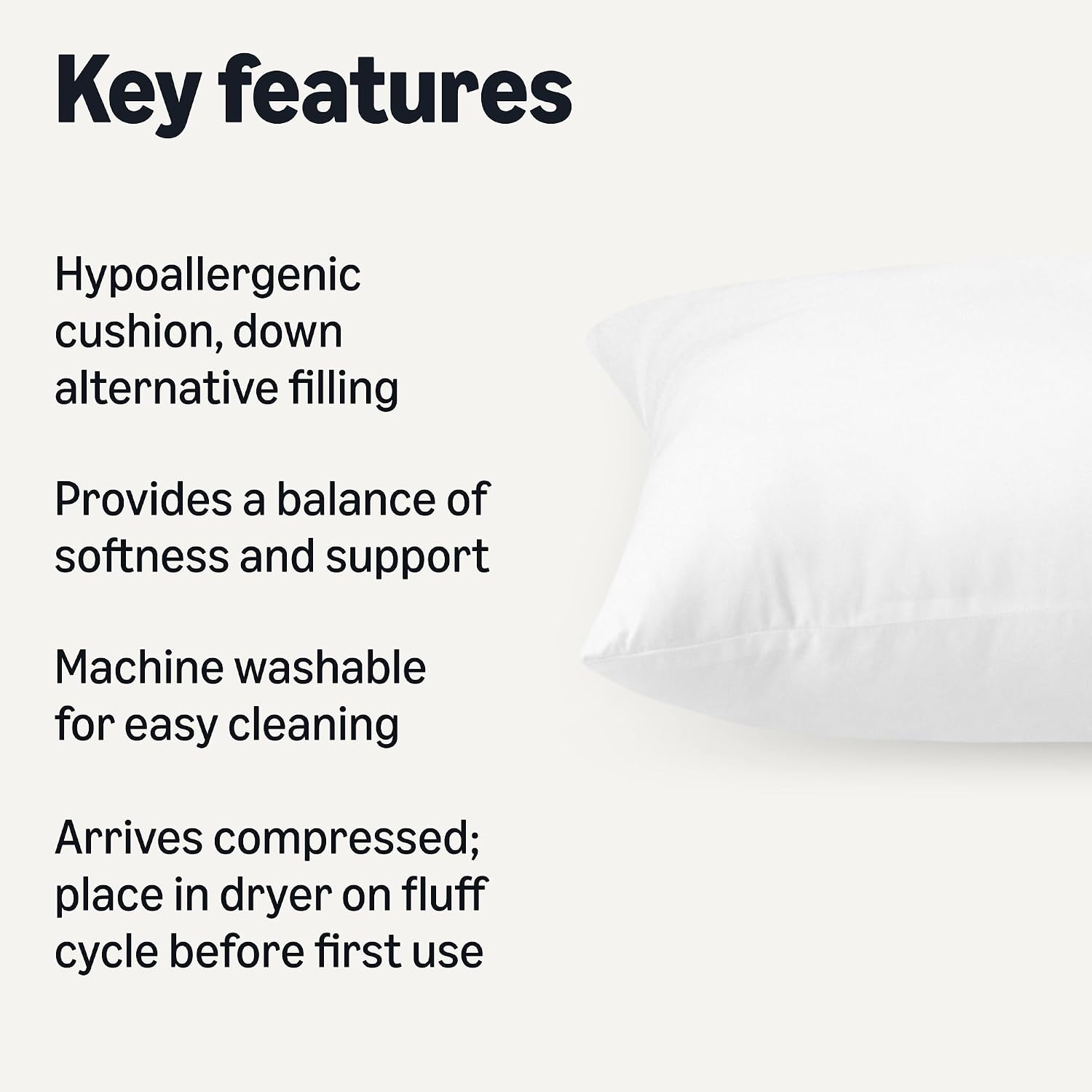 AmazonBasics Amazon Basics Soft Supportive Long Body Pillow for All Position Sleepers, Machine Washable, 20 x 54 inches, 1-Pack 54 inches W…