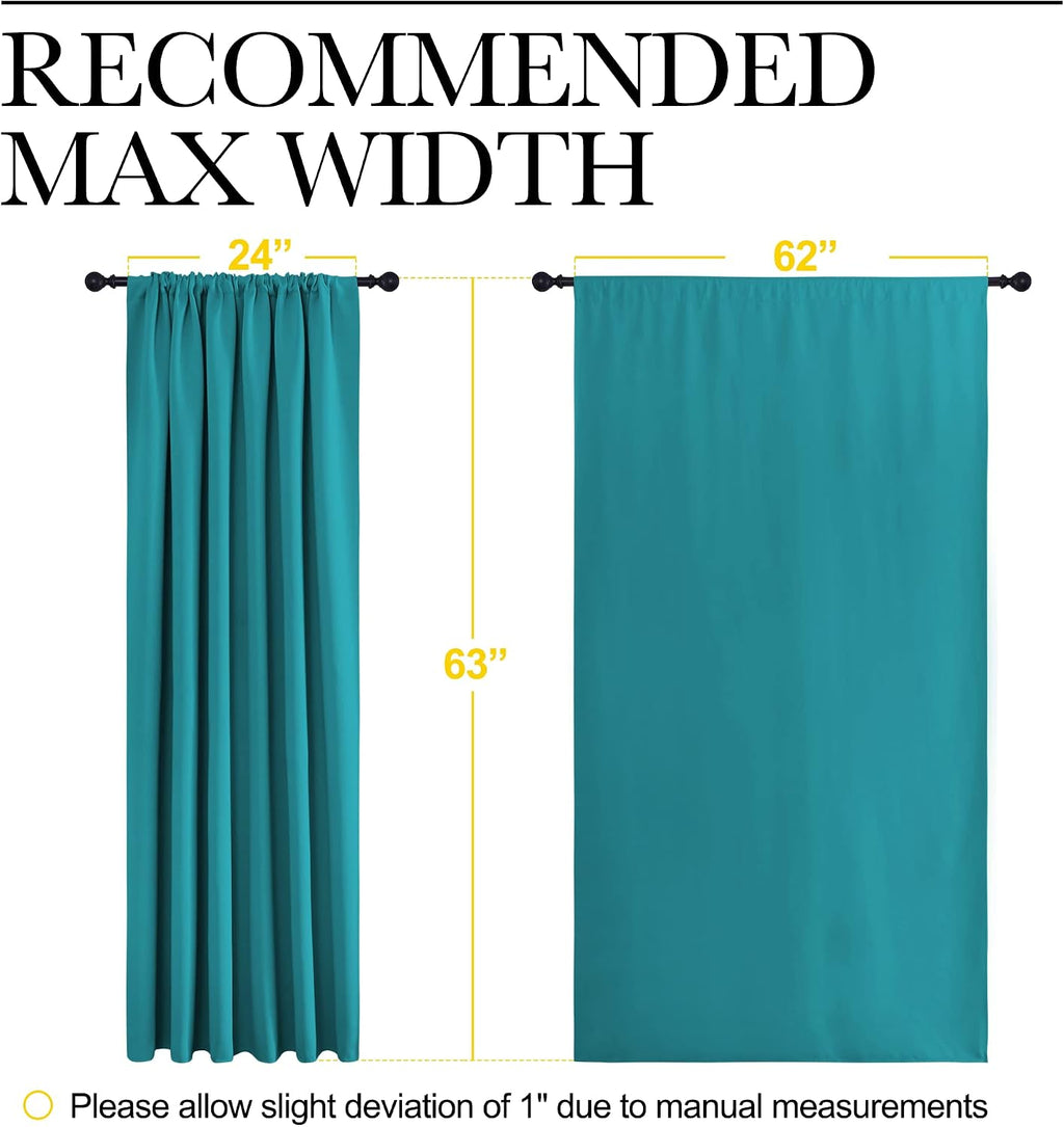 NICETOWN Peacock Blue Blackout Curtains Panels for Window, Thermal Insulated Rod Pocket Blackout Drapes/Draperies for Living Room (2…