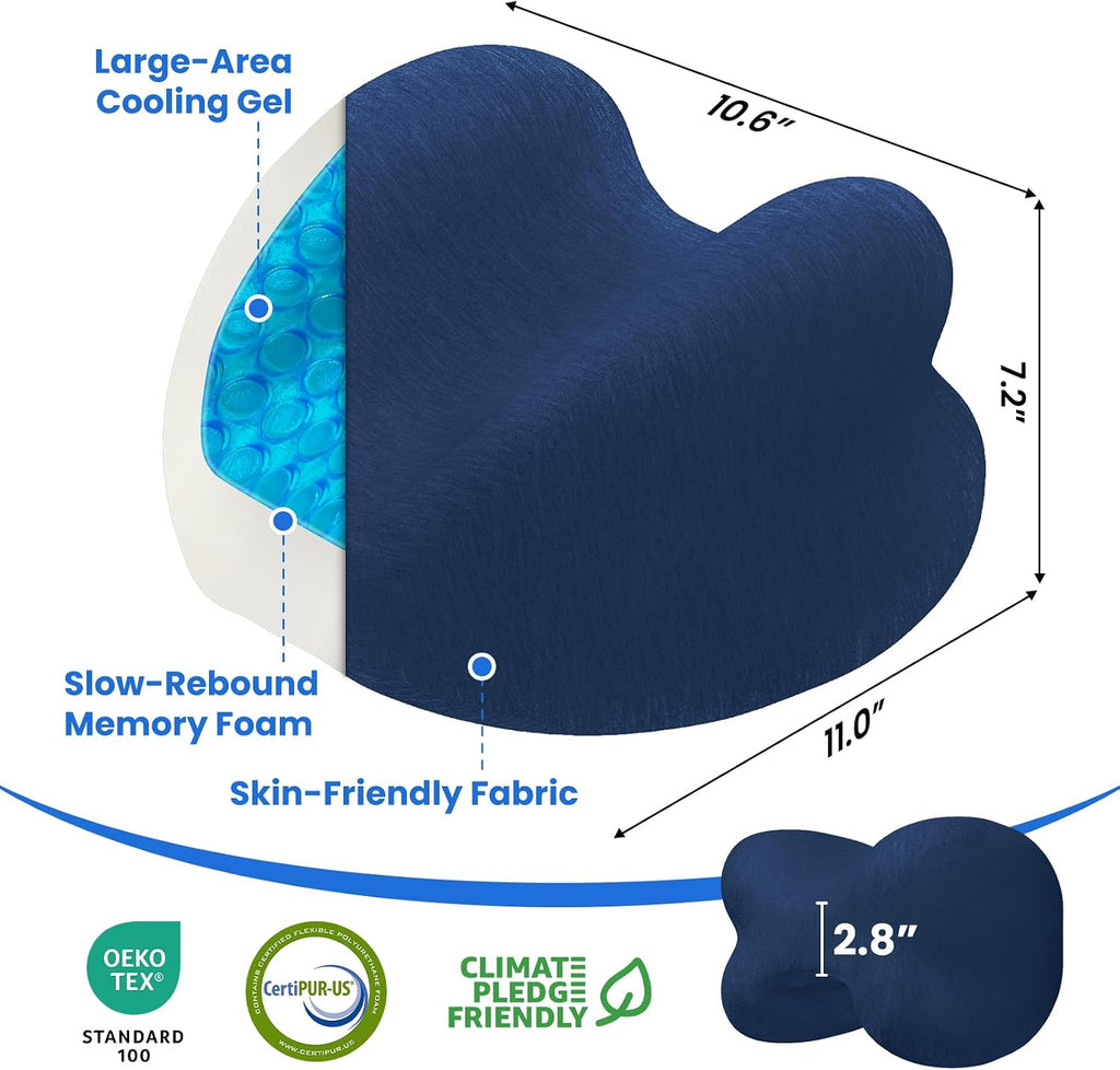 Knee Pillow for Side Sleepers - Cooling Gel Memory Foam Leg Pillow for Side Sleeping, Heart-Shaped Between Legs Cushion for Pressure…