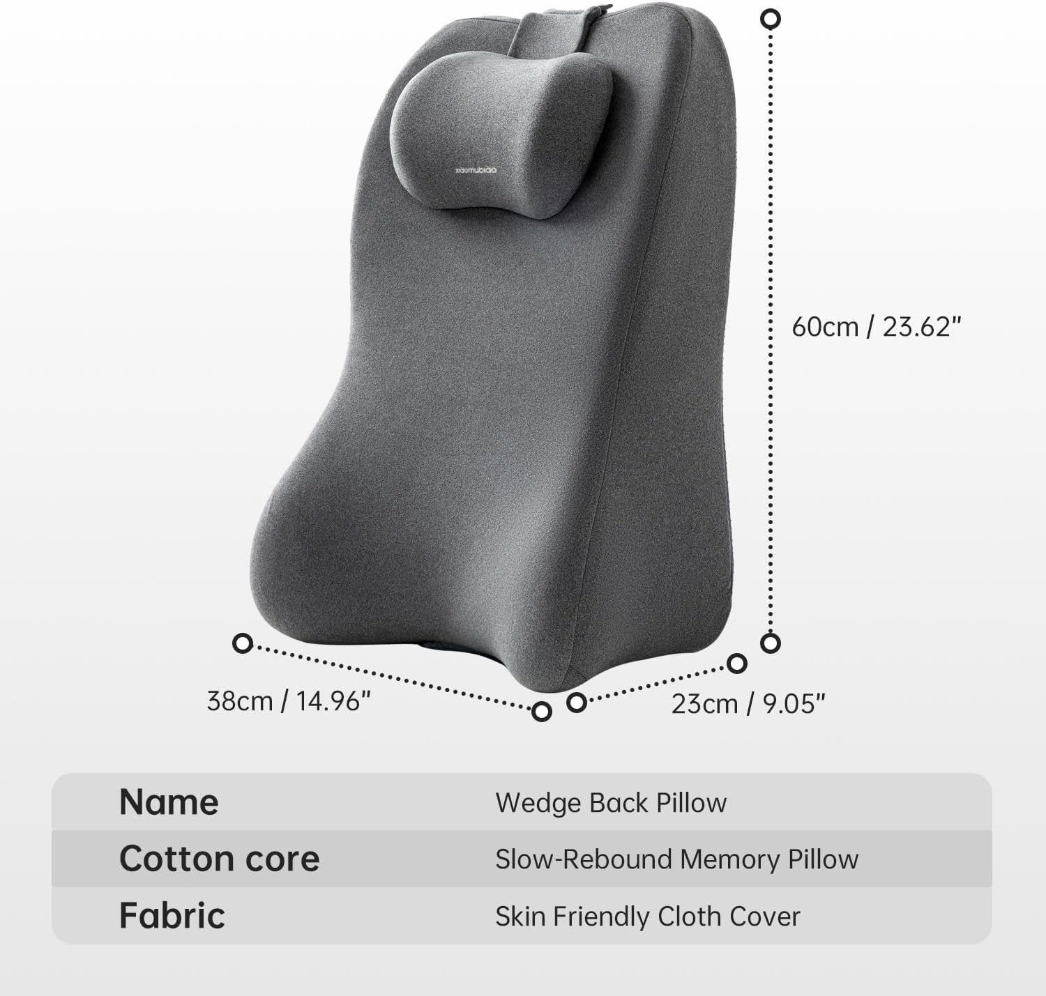 xiaomubiao Reading Pillow, Lumbar Support Pillow for Couch, Sofa Bed Support, Bed Pillow for Sitting up, Ergonomic Memory Foam Pillow for…