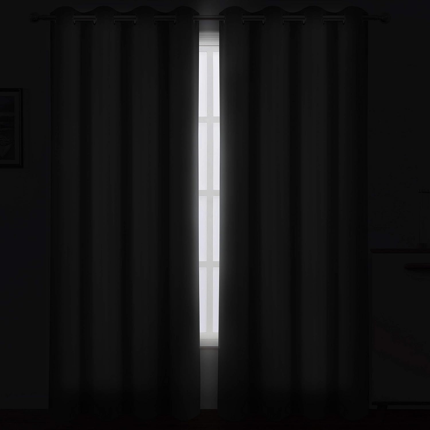 Lemomo Grey Blackout Curtains/52 x 95 Inch/Set of 2 Panels Thermal Insulated Room Darkening Curtains for Bedroom 95 Inch Grey