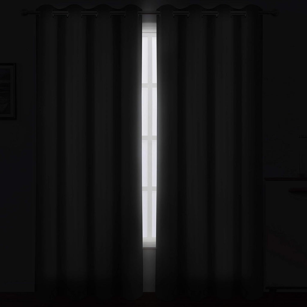 Lemomo Grey Blackout Curtains/52 x 84 Inch/Set of 2 Panels Thermal Insulated Room Darkening Curtains for Bedroom 84 Inch Grey