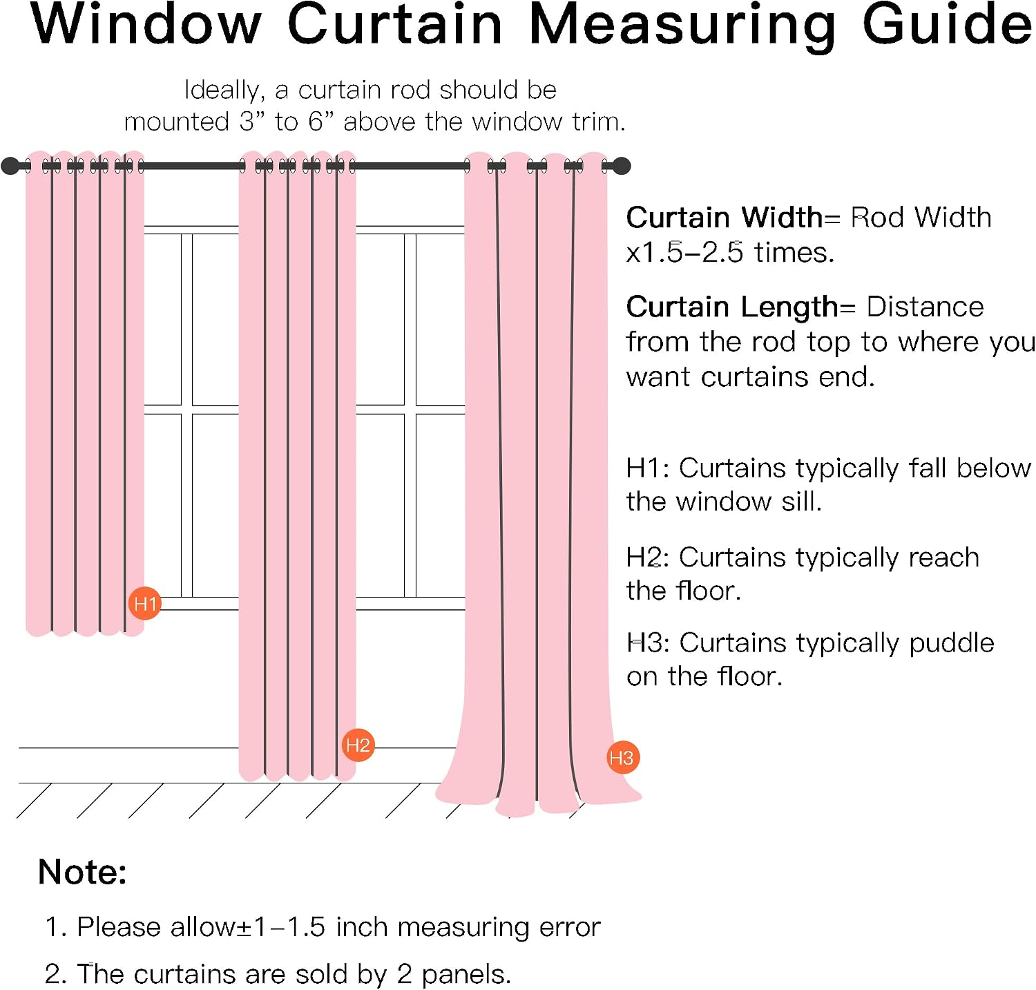 Addsomecolortolife XiDi Pink Curtains for Girls Room, Kids Bedroom Blackout Curtains, Hot Pink Room Darkening Decor, 1 Panel 1.6 inch Pink
