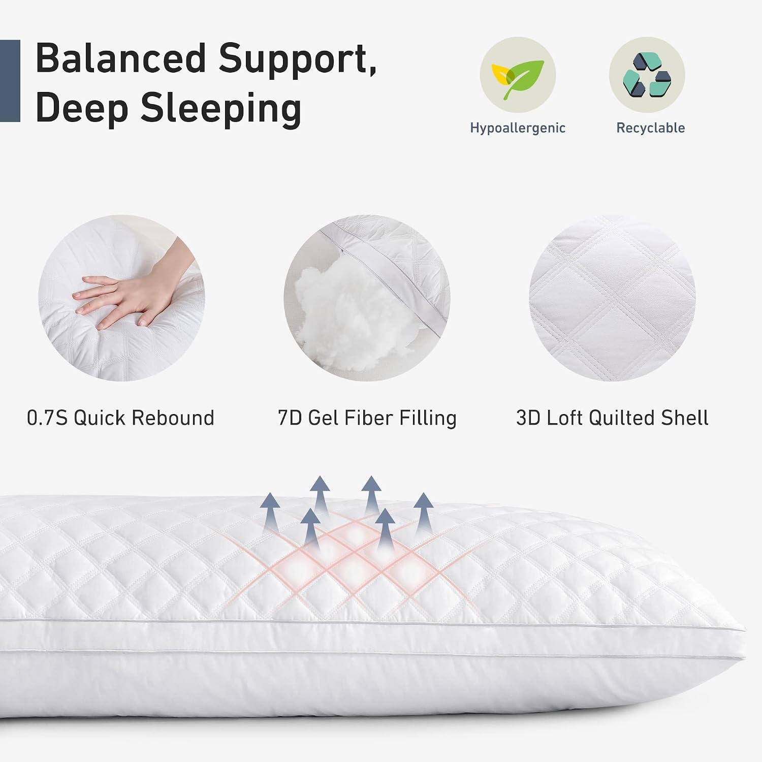 Leeden Body Pillow - White Firm Fluffy Long Pillow - 21 x 54 Soft Plush Full Body Pillows - Adjustable Side Pillow for Sleeping 1 Count Whi…