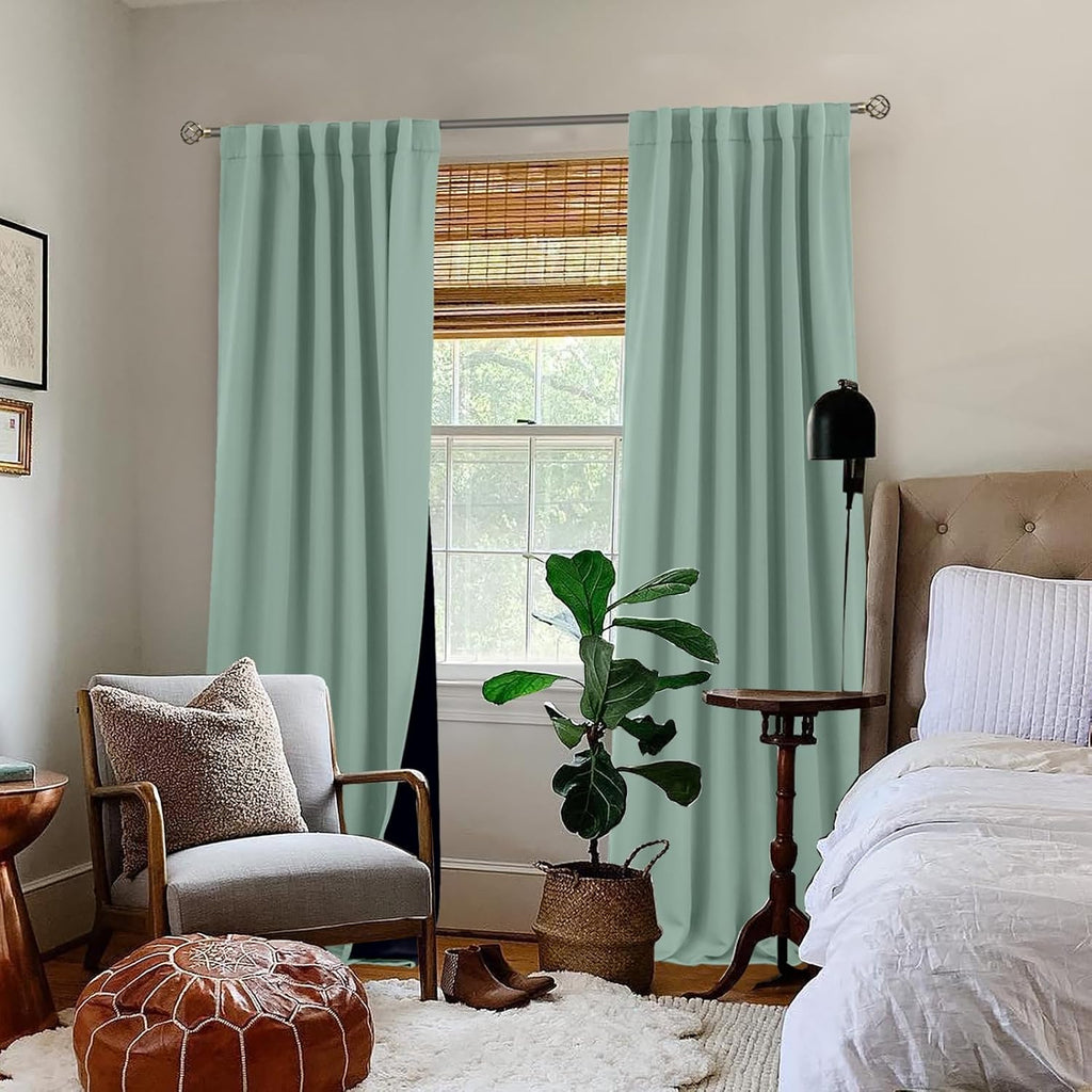 BGment Blackout Curtains with Thermal Insulation Liner Curtains 108 Inches Long, Rod Pocket and Back Tab Double Layer Room Darkening…