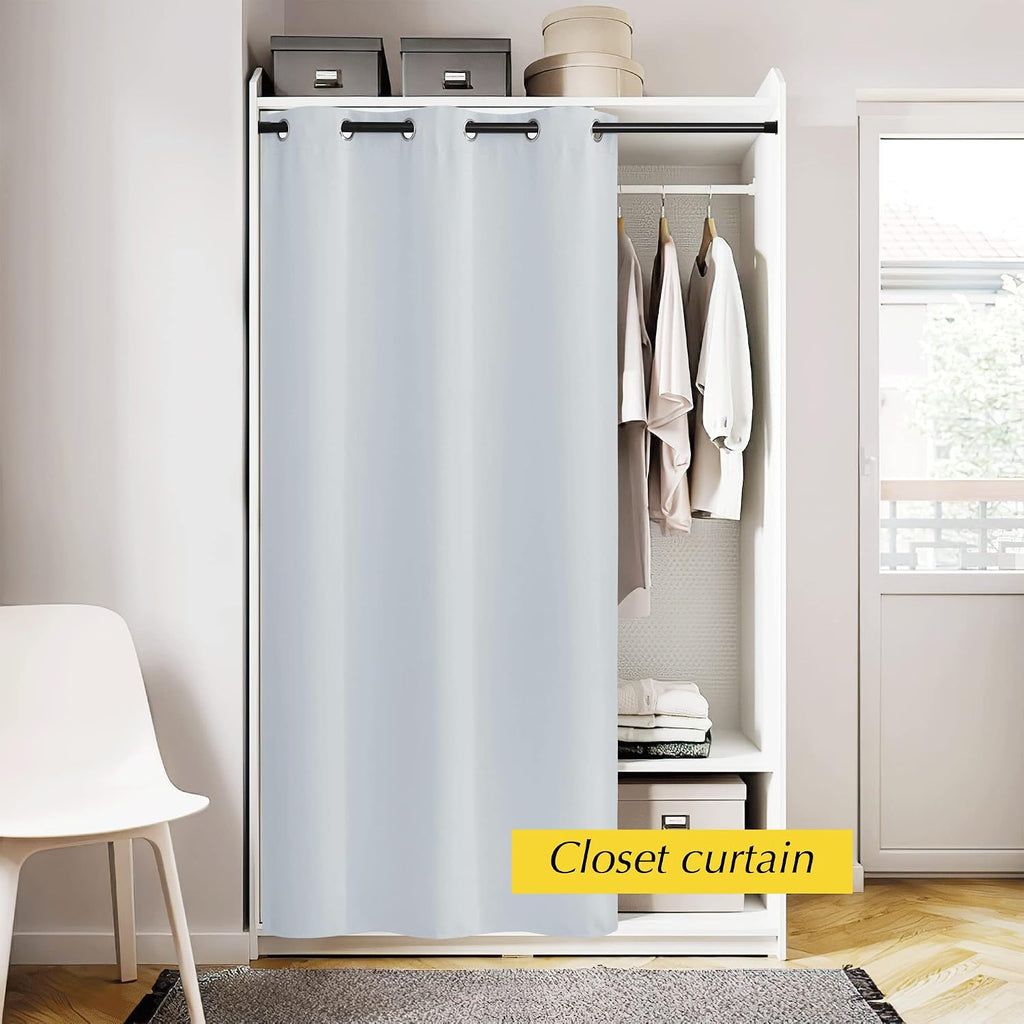 Nicetown Door Curtain 80 inches Length, Room Darkening Privacy Doorway Drape Easy Sliding Grommet Thermal Insulated Curtain for Bedroom Clo…