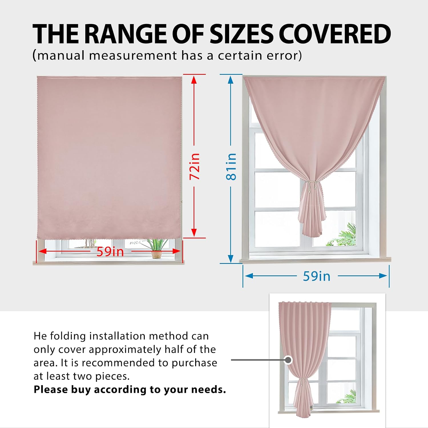 Jilron Autohesion Curtains for Windows, Bedroom Blackout Curtains for - Thermal Lnsulated No Drill Curtains Room Darkening Black Small Drape…