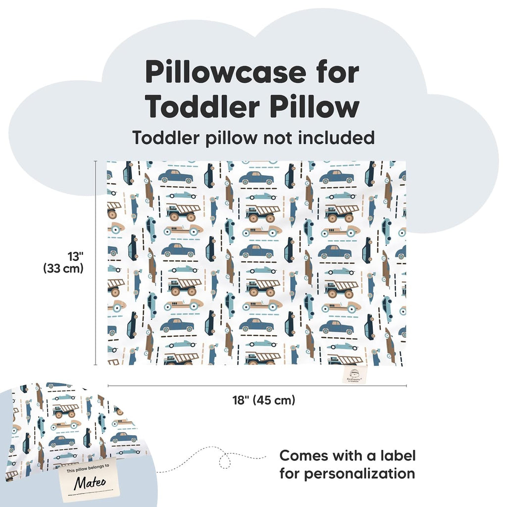 KeaBabies Toddler Pillowcase 13"x18" - Organic Cotton Toddler Pillowcase for Kids, Boys, Girls, Soft & Durable Cotton Cover for Miniature…