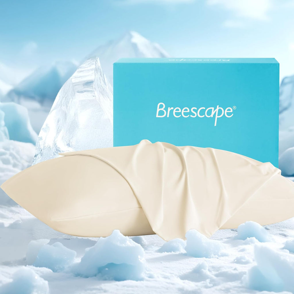 Breescape Cooling Pillow Cases Standard/Queen Size - BlendTekTM Dry & Cool Technology for Hot Sleepers and Night Sweats, Soft & Smooth Pillo…