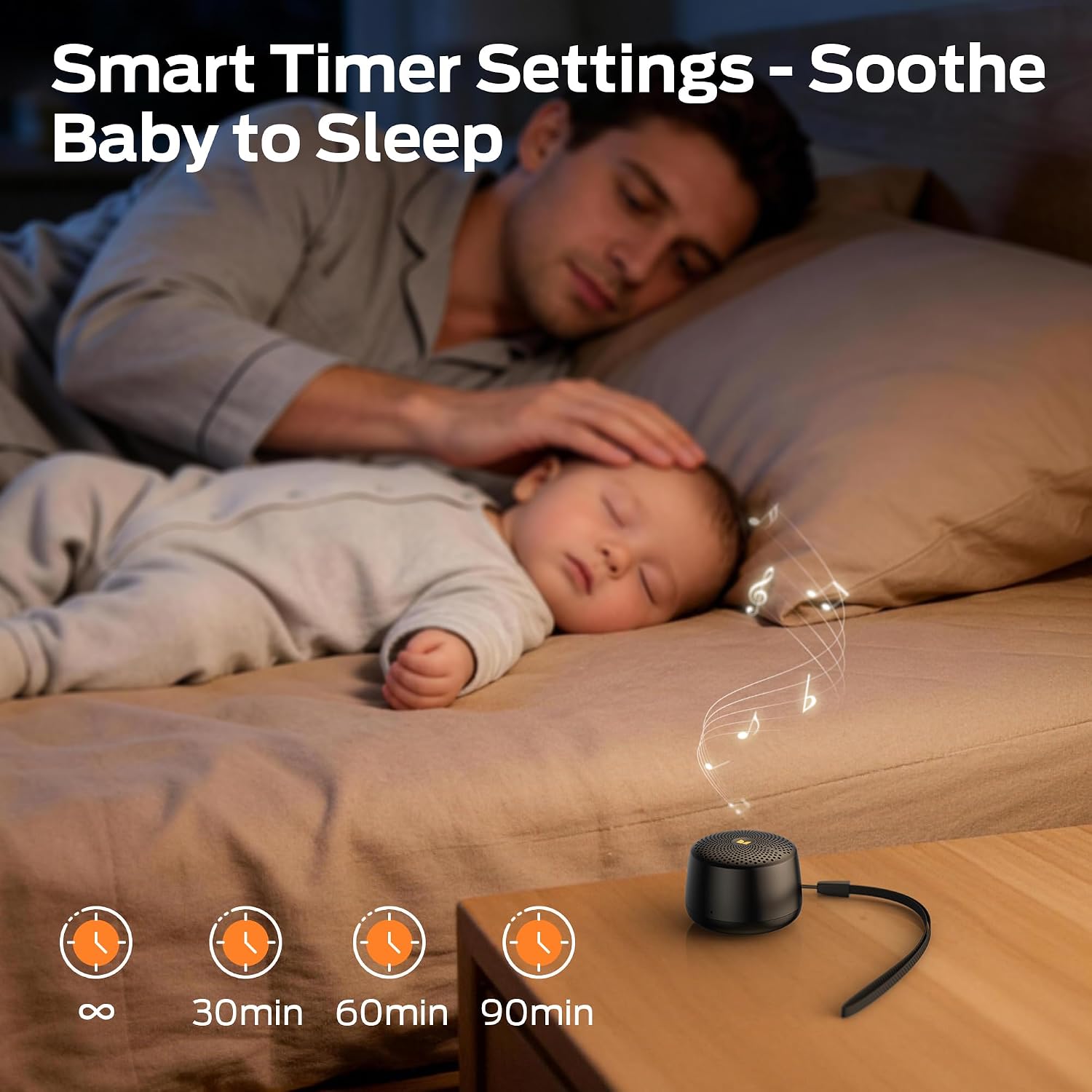 Monster Nano S36 Portable White Noise Machine with 15 Non-Looping Sleep Sounds, Bluetooth 6.0, Mini, Rechargeable Battery, Timer & Memory…