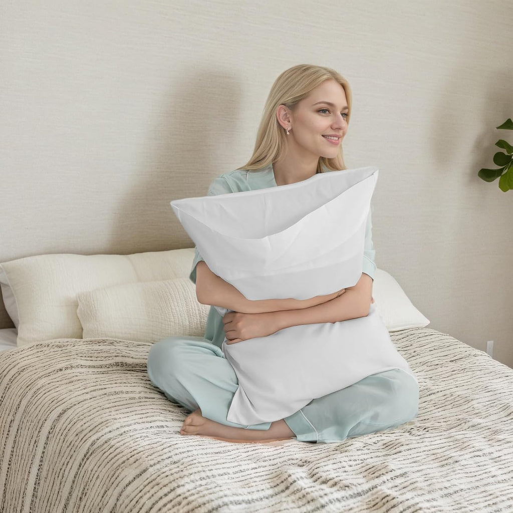 TELUS Pillow Cases Queen Size 2 Pack, Bamboo Rayon & Lyocell Pillowcase with Envelope Closure, Cooling Breathable Pillow Cover for Hot…