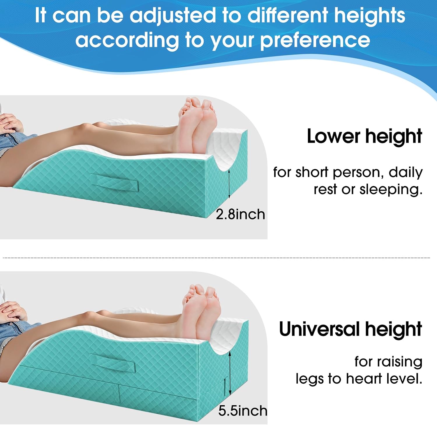 TranquilRelax TranquilRelax Elevation Pillows for Leg After Surgery, Memory Foam Adjustable Wedge Pillow for Injury or Rest, Ankle P…
