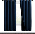 Nicetown Moroccan Blue Full Shade Curtain Panels, Pair of Thermal Insulated & Energy Efficiency Blackout Drapes for Living Room Windows, Li…