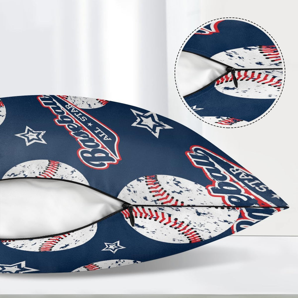 Sports Baseball Body Pillow Covers Decorative Soft Bedding Satin Pillowcase with Zipper Closure Cooling Breathable Long Pillow Case-21"x 54"