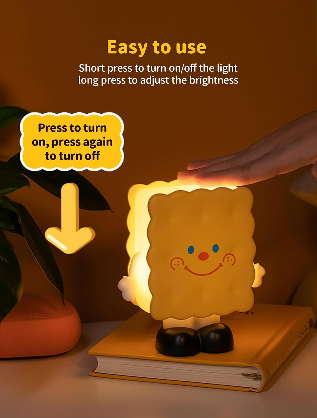 Tarinks Biscuit Night Light for Kids, Rechargeable Baby Night Lights, Portable Sleep Nightlight, Cute Nursery Lamp, Table Lamps for Bedroom…