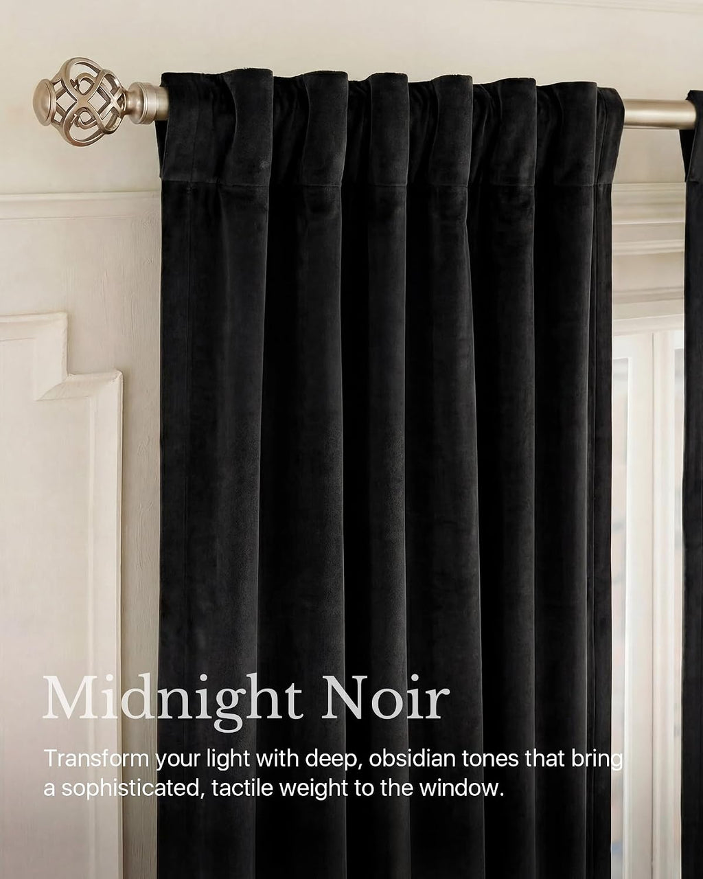 Nicetown Velvet Black Out Curtains 90 inch Length, Rod Pocket & Back Tab Blackout Window Treatments Thermal Drapes Sound Reducing for Bedro…