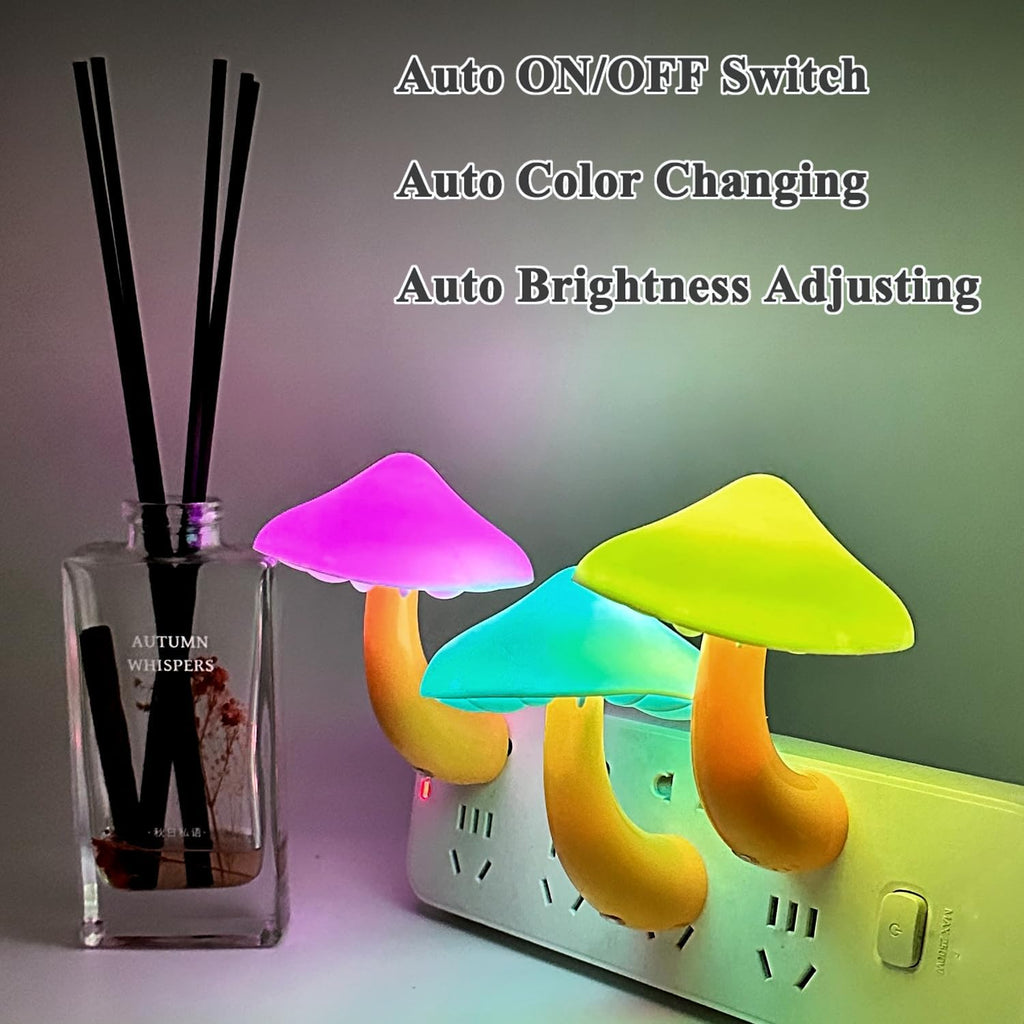 Sensor LED Night Light, Color Changing Mushroom Night Light Plug-in Wall Based Lamp, Gift for Kids Adults, Cute Mushroom Nursery Light…
