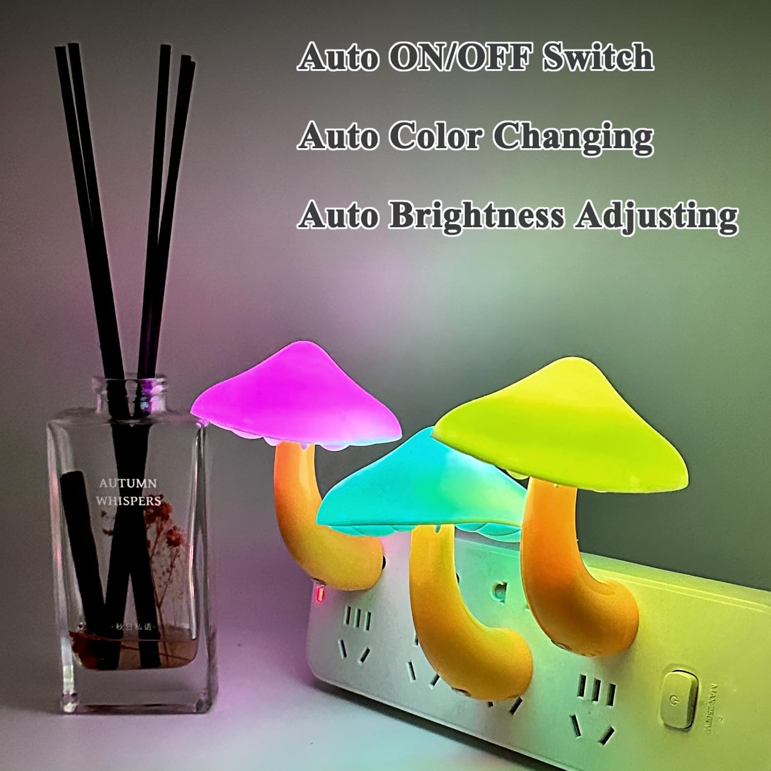 Sensor LED Night Light, Color Changing Mushroom Night Light Plug-in Wall Based Lamp, Gift for Kids Adults, Cute Mushroom Nursery Light…