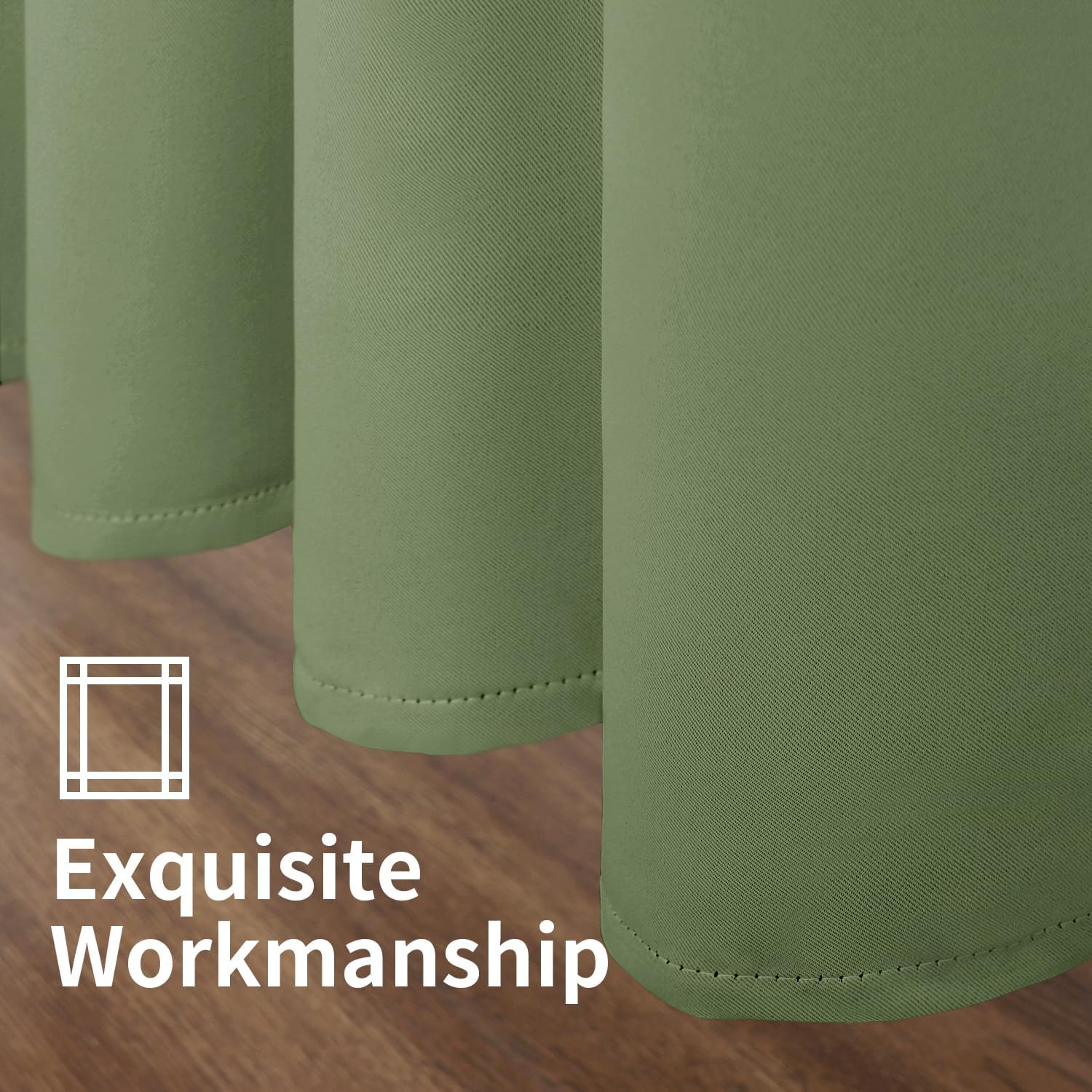 YoungsTex Olive Green Blackout Curtains 80 Inches Length for Living Room - Thermal Insulated Drapes with Grommet Room Darkening Window Trea…