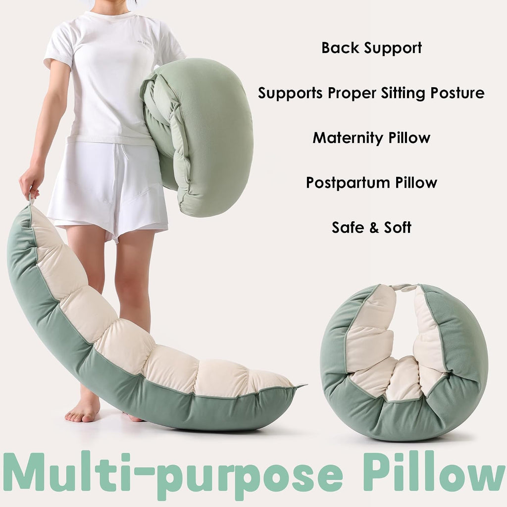 Peallow(Pat. Pend) – Long Round Body Pillow for Adults, Bolster Pillow for Sleeping, Soft and Supportive Pillow for Sleeping & Lumbar…