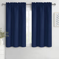 Dwcn Navy Blue Blackout Curtains for Bedroom 54 Inches Long 2 Panels Set Window Drapes Thermal Insulated Room Darkening Rod Pocket Curtains…