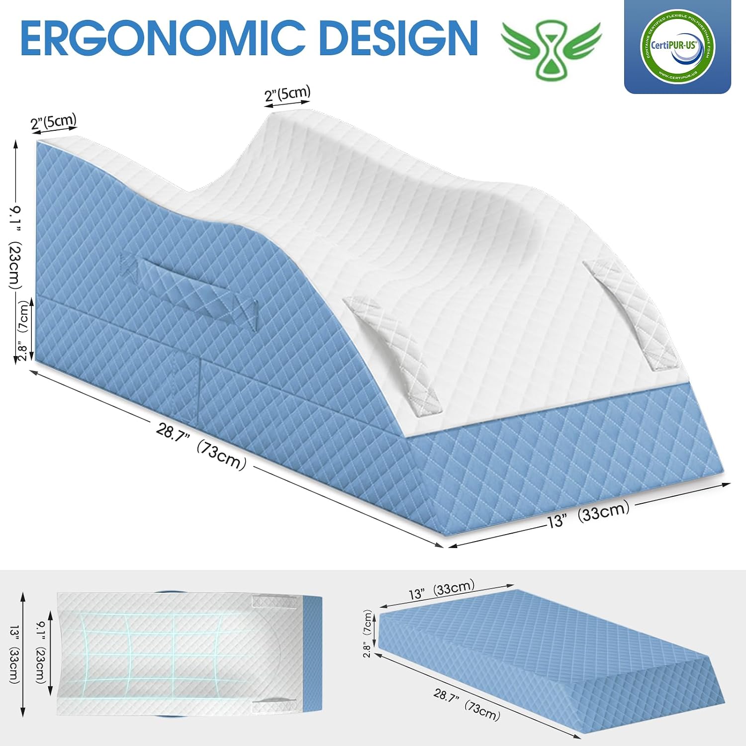 TranquilRelax TranquilRelax Elevation Pillows for Leg After Surgery, Memory Foam Adjustable Wedge Pillow for Injury or Rest, Ankle P…