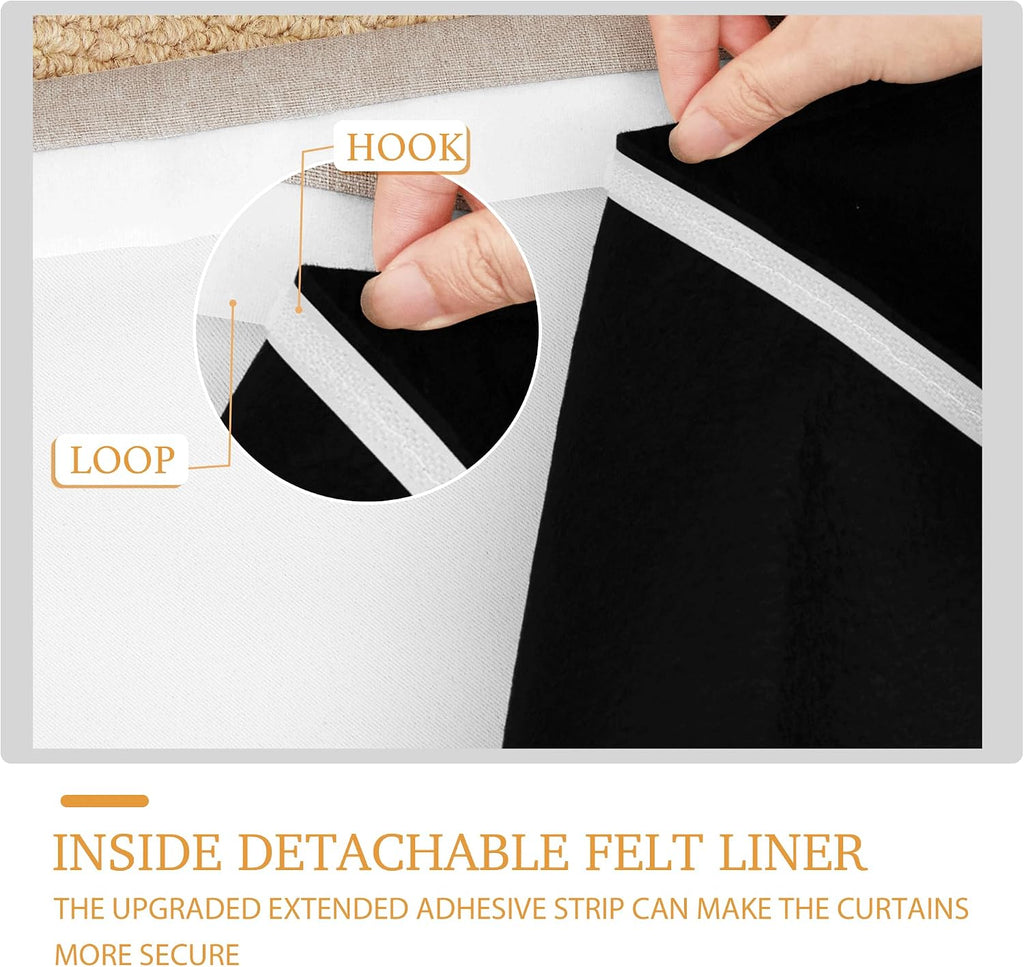 Rybhome RYB HOME 3 in 1 Soundproof - Blackout - Insulation Linen Curtains, Noise Blocker Energy Saving Curtains for Bedroom Living Room Kid…