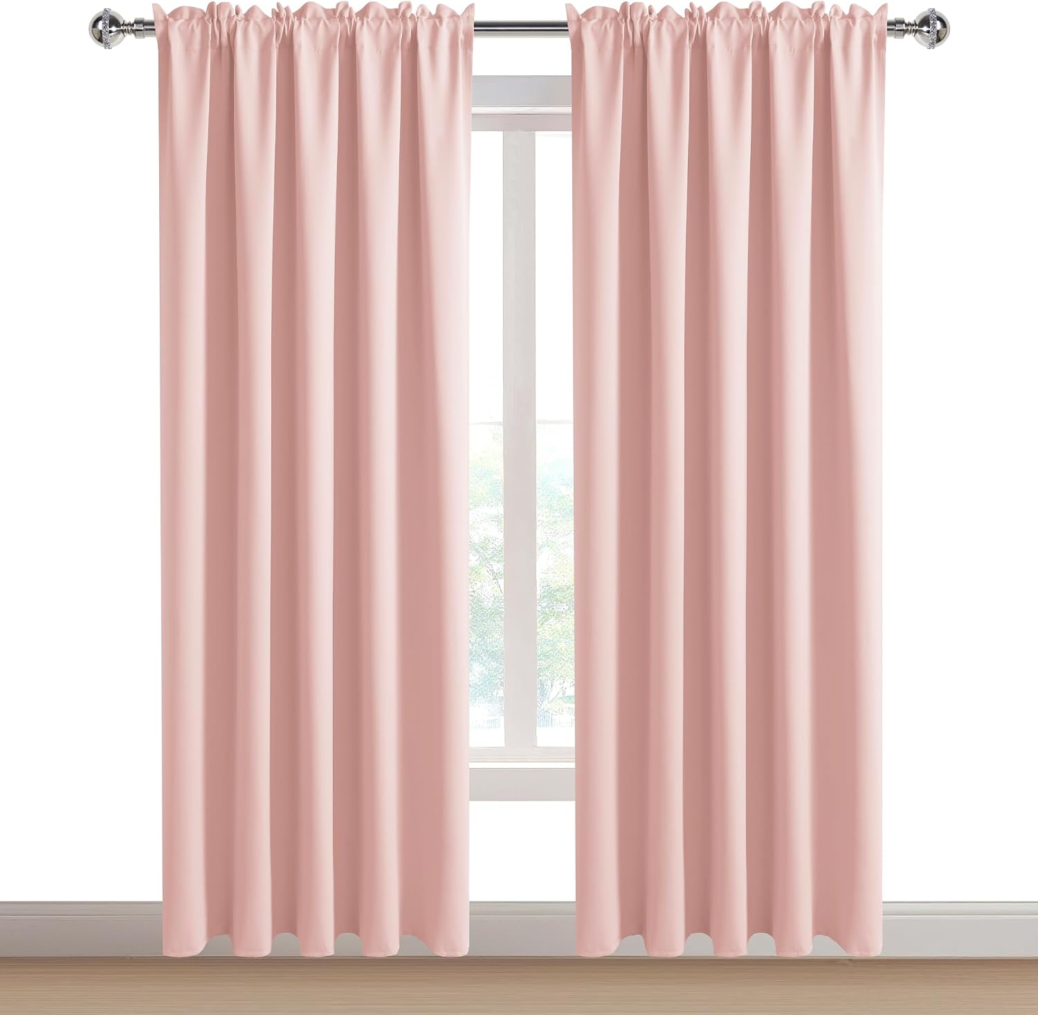 DWCN Blackout Curtains for Living Room Thermal Insulated, Energy Saving & Noise Reducing Bedroom Curtains, Blush Pink, W 70x L 84 Inch…
