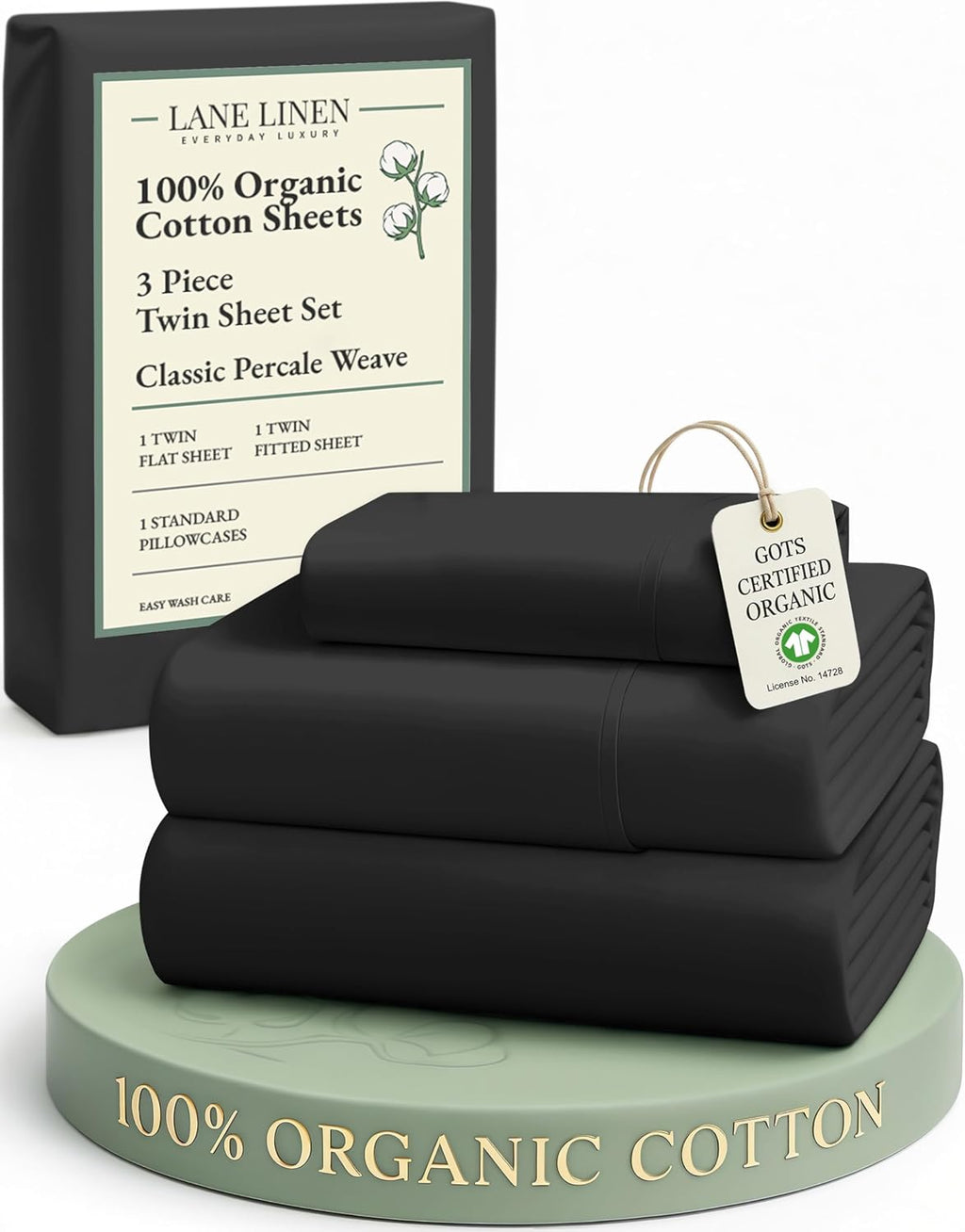 LaneLinen LANE LINEN 100% Organic Cotton Twin Bed Sheet Set, 3 Pc Twin Size Sheets Set, Soft & Breathable Twin Sheet Set Boys, Hotel Style…