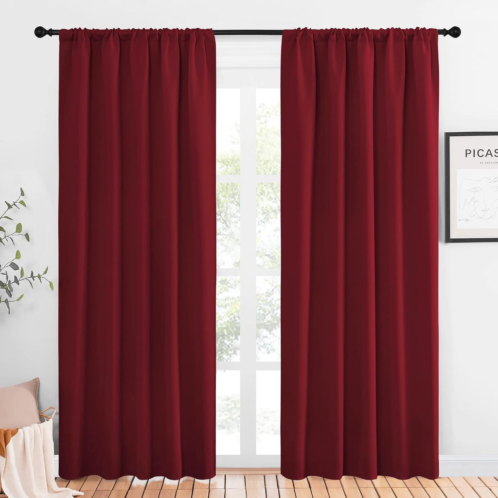 NICETOWN Living Room Curtains for Window - Energy Efficient & Noise Reducing Thermal Insulated Rod Pocket Blackout Drapes/Draperies for…