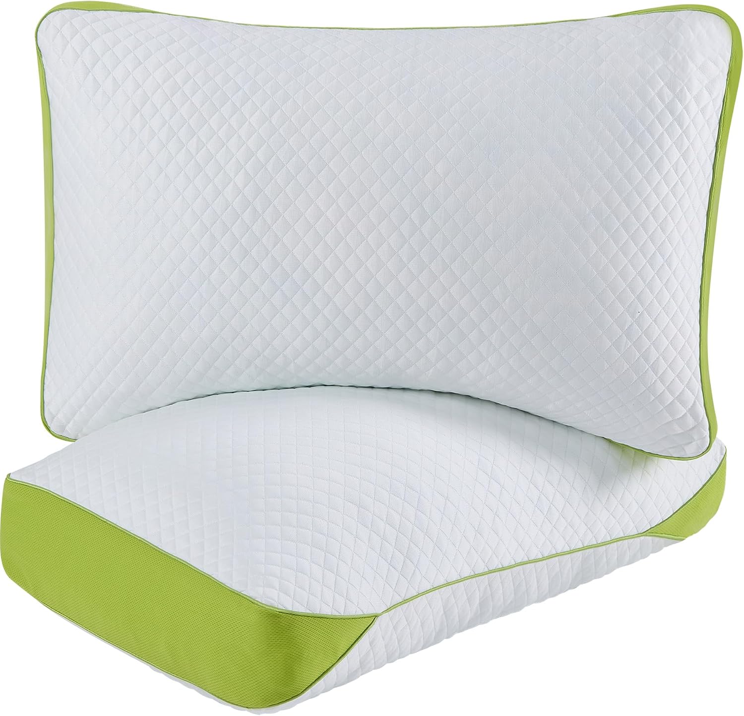 Luxury Hotel Cooling Pillow for Sleeping, Medium Firm Shredded Memory Foam Pillows Queen Size Set of 2, with Zipper Adjustable Supportive