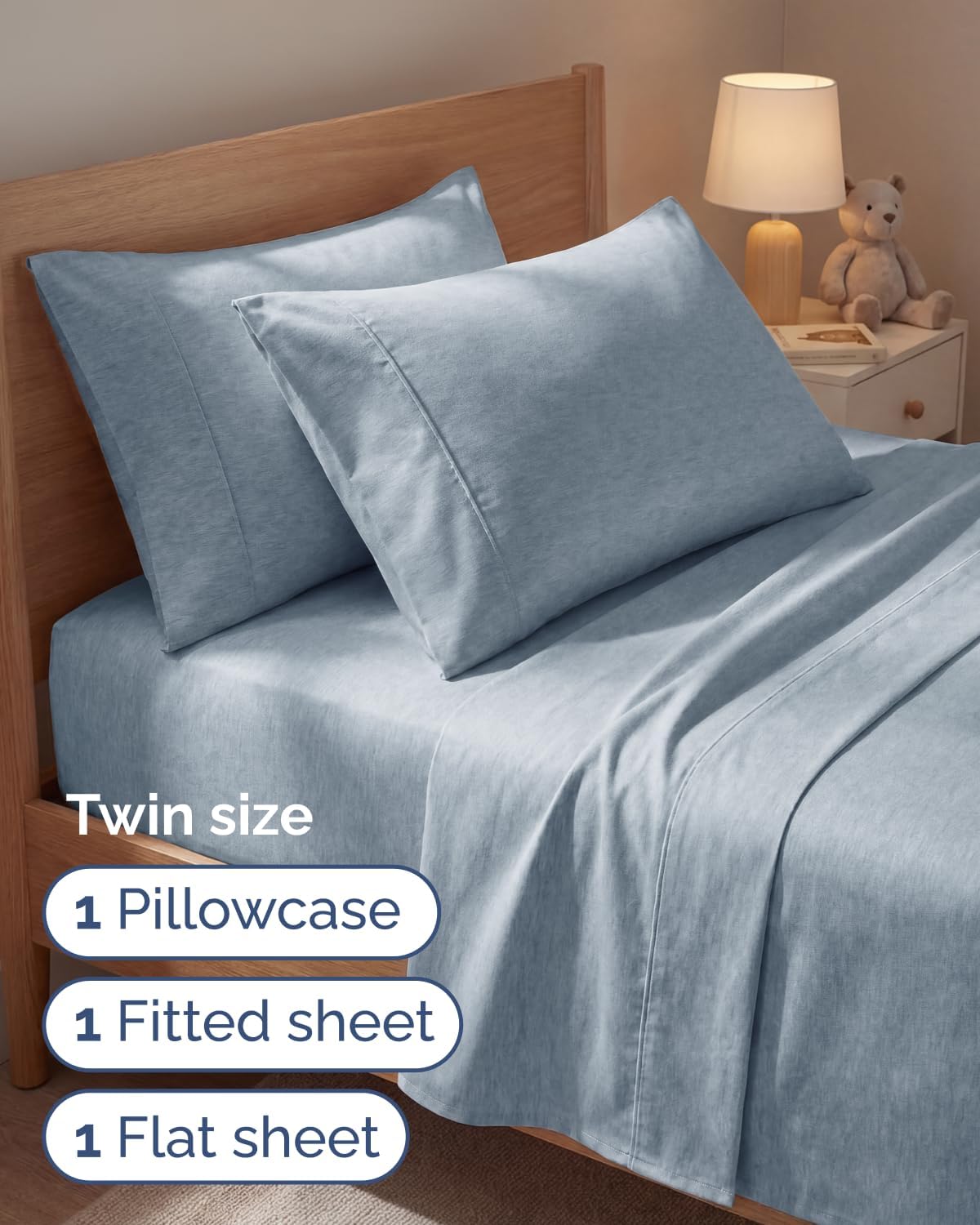 Twin 4 Piece Sheet Set - Comfy, Breathable & Cooling - Soft Hotel Luxury Bedding for Women, Men, Kids, Teens and Children - 1 Flat & 1…