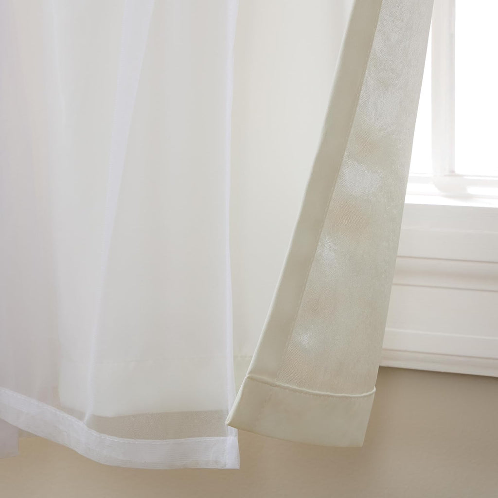 TOWN & COUNTRY LUXE Talia Double Layer Indoor Curtains, Sheer and Room Darkening Blackout, Grommet Top, Energy Efficient, 2-Pack Set…