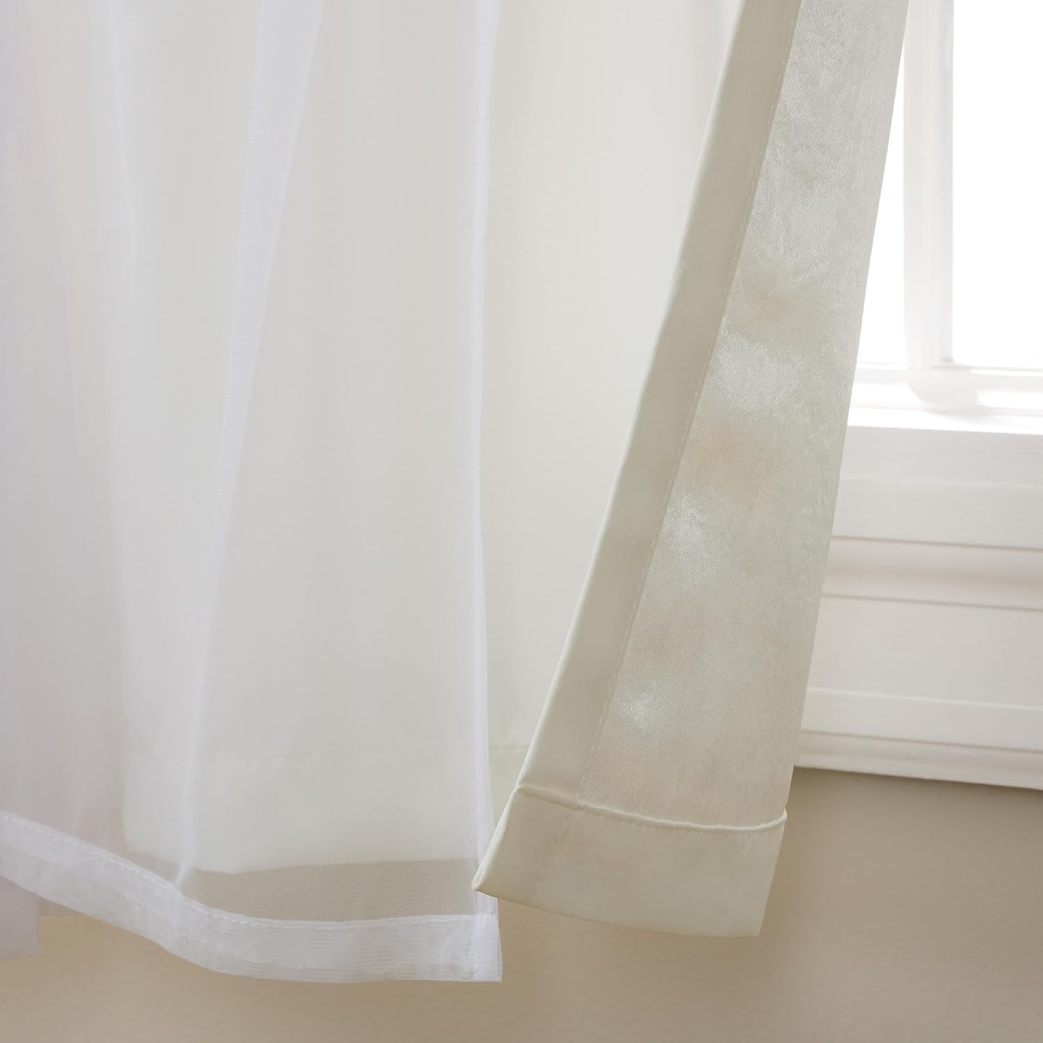 TOWN & COUNTRY LUXE Talia Double Layer Indoor Curtains, Sheer and Room Darkening Blackout, Grommet Top, Energy Efficient, 2-Pack Set…