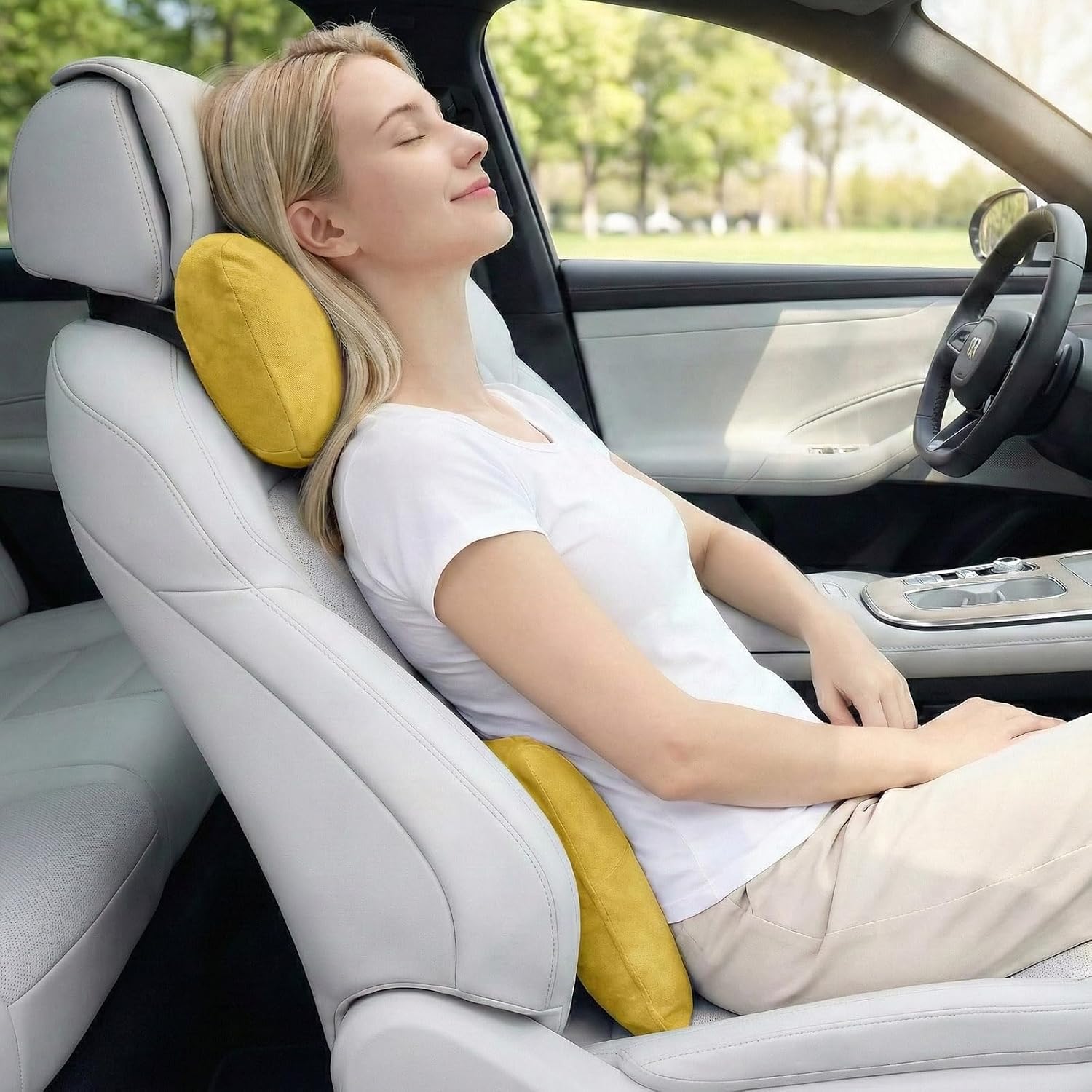 WELBRIT 2PCS Car Pillow for Car Neck Pillow for Driving Seat Neck Support Soft Cushion Back Support Head-Rests for Vehicle Sleeping…