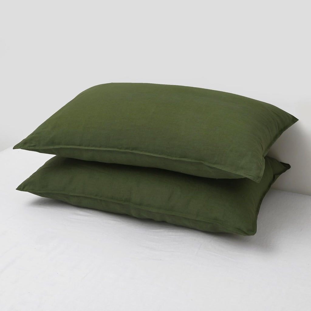 Chuffed Linen Pillowcases 2 Pack 100% Linen Standard Pillow Cases, Breathable and Cooling Washed Pillowshams with Zipper Closure, 20x36 Inc…