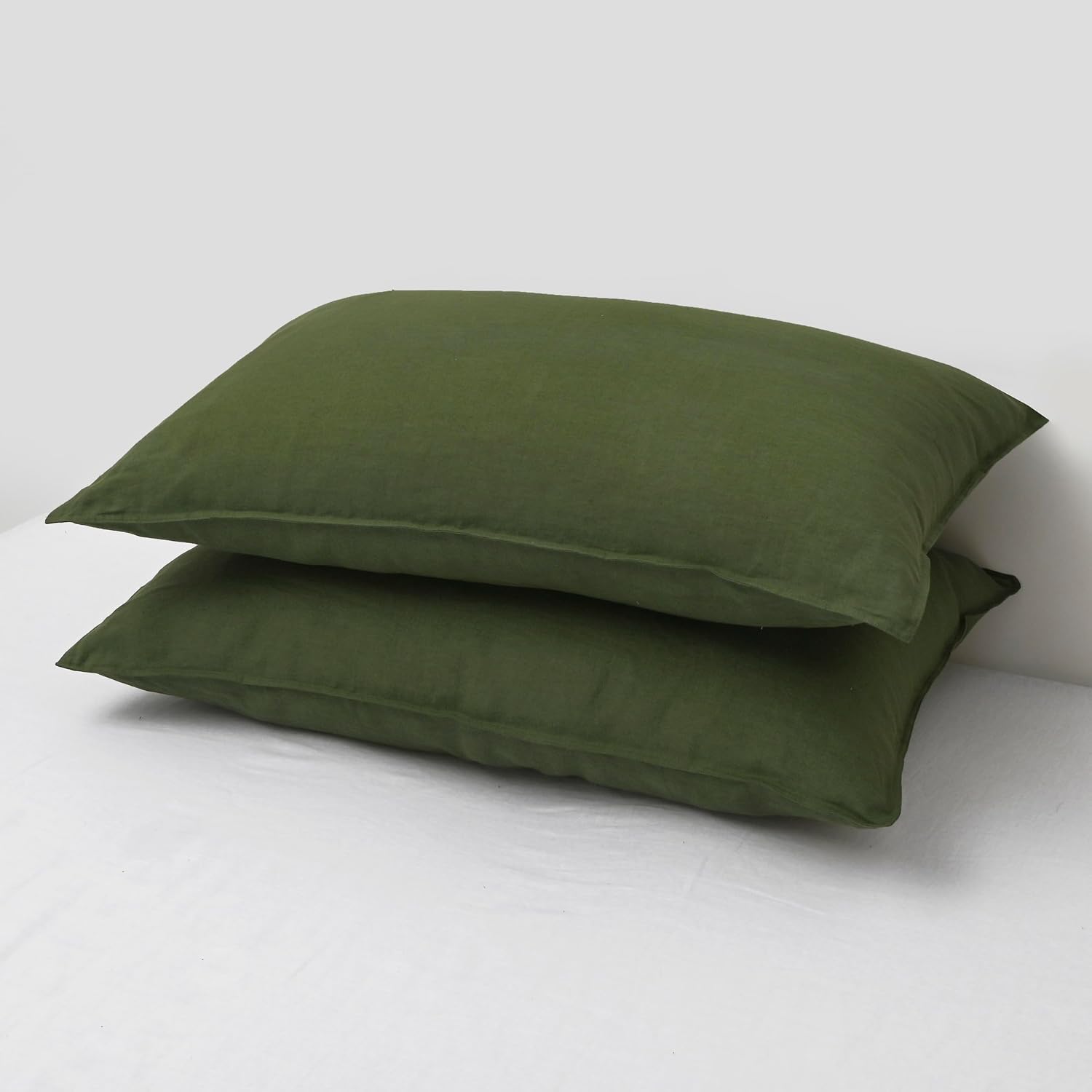 Chuffed Linen Pillowcases 2 Pack 100% Linen Standard Pillow Cases, Breathable and Cooling Washed Pillowshams with Zipper Closure, 20x36 Inc…