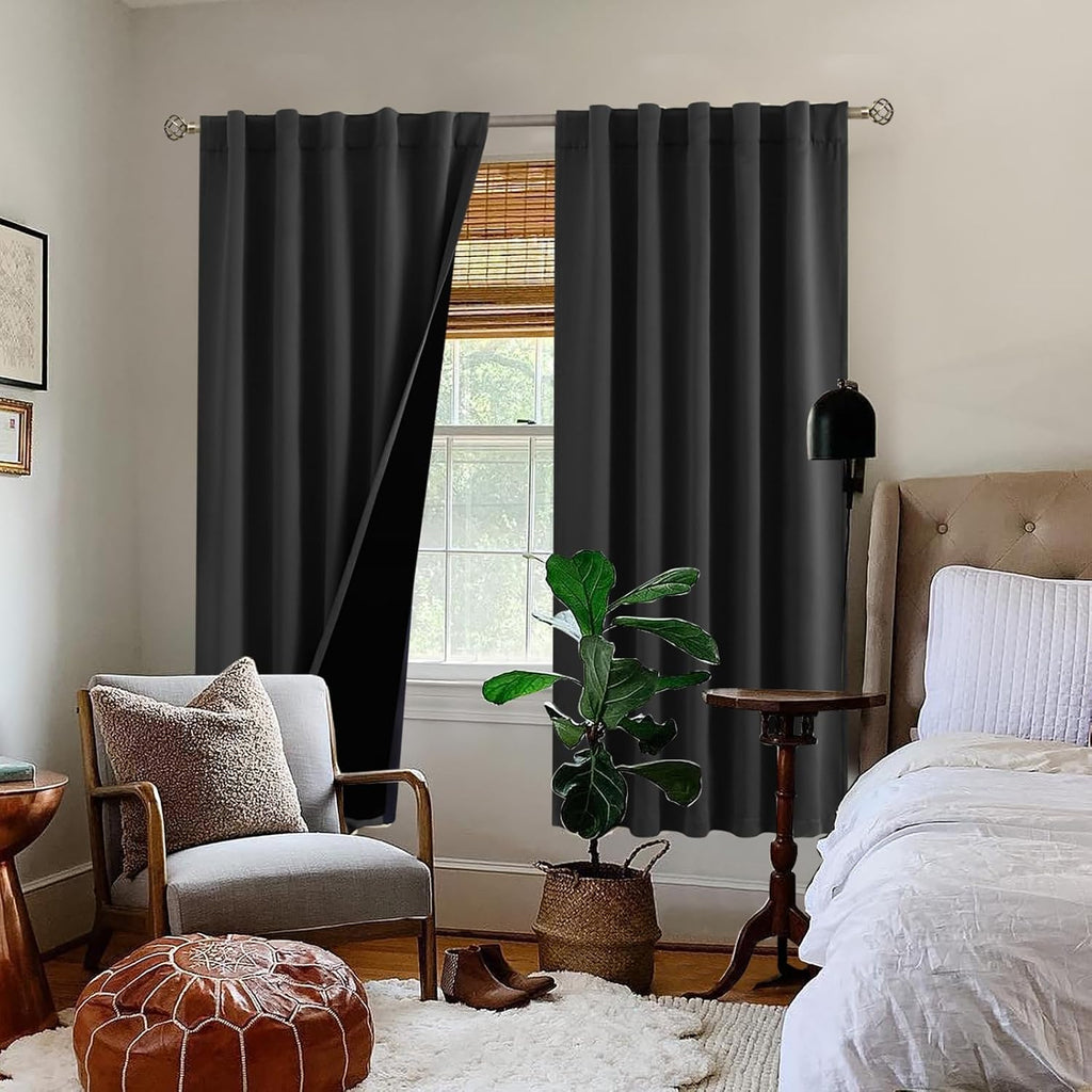 BGment Halloween Full Blackout Curtains with Thermal Insulation Liner Curtains, Rod Pocket and Back Tab Double Layer Room Darkening…