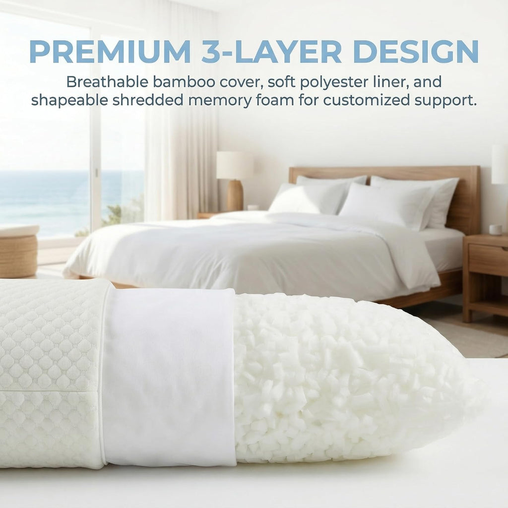 Zituop Dakimakura Pillow 150x50cm with Washable Cooling Cover, Shredded Memory Foam 20x60 inch Body Pillow Large Long Pillow for Anime…