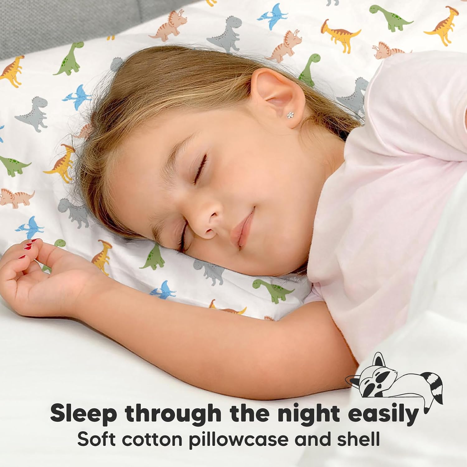 Toddler Pillow with Pillowcase - 13x18 My Little Dreamy Kids Travel Bed Pillows for Sleeping, Organic Cotton Small Pillowcase, Soft &…