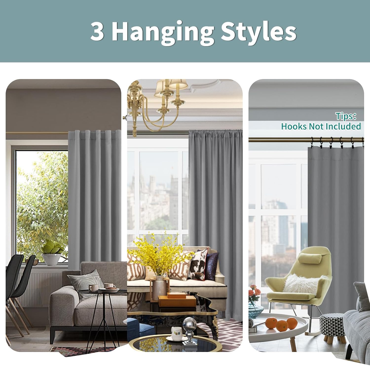 BGment Dove Grey Blackout Curtains 78 Inches Long for Bedroom, 100% Blackout Curtains Living Room Panels with Thermal Liner, Double Layer…