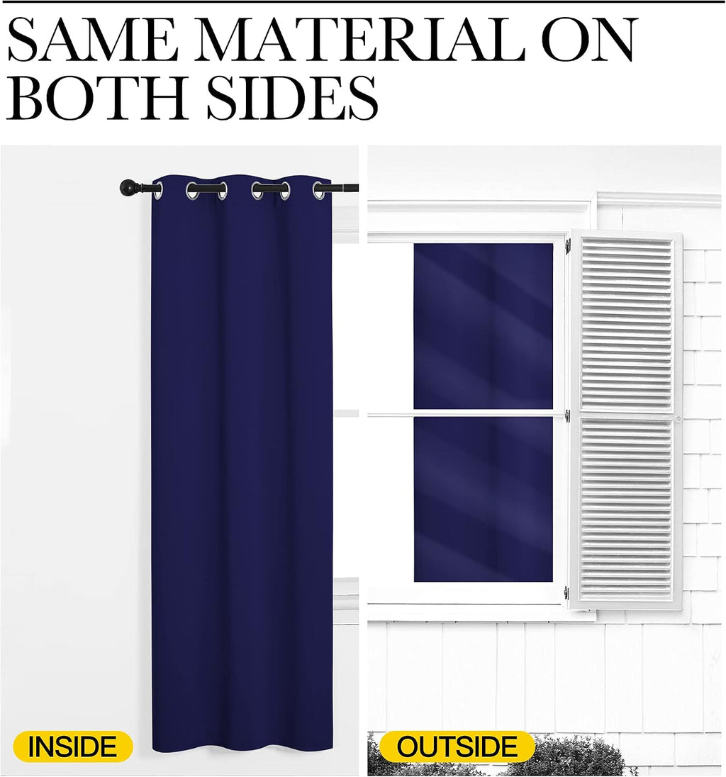 NICETOWN Blackout Curtain Panels, Window Treatment Energy Saving Thermal Insulated Solid Grommet Blackout Drapes/Draperies (Royal Blue, 1…