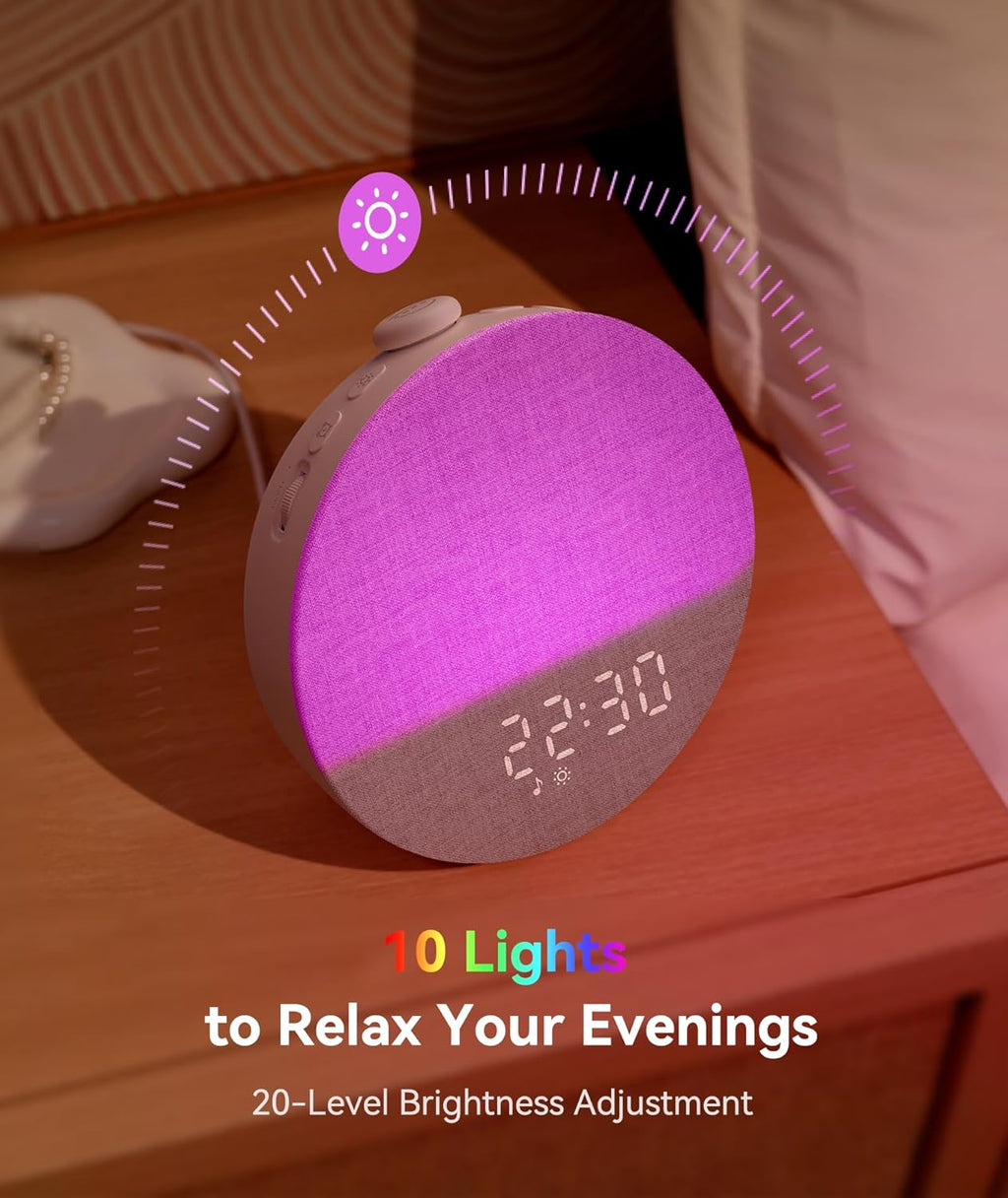 Dreamegg Sunrise 1 Pro - Sunrise Alarm Clock, Sound Machine for Sleep, Favorites Mode, Sleep Routines, Dimmable Night Light, 29 Soothing…