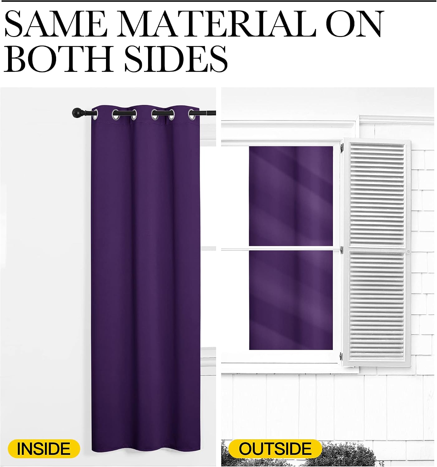 NICETOWN Blackout Window Curtain Short, 55W x 96L, Sold Individually, Royal Purple Color, Home Fashion Thermal Insulated Room Darkening…