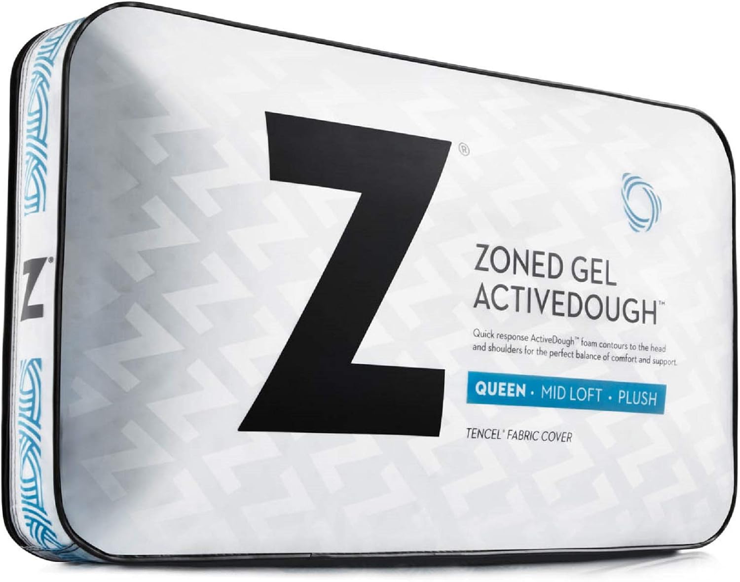 MALOUF Zoned Pillow Infused with Temperature Regulating Gel-New ACTIVEDOUGH Formula is Responsive, Supportive, and Plush-Mid Loft-Queen…