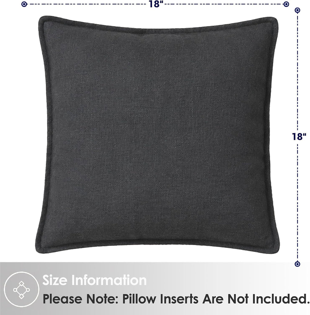 Symplora Cotton Linen Throw Pillow Covers Set of 2, Breathable Non Pilling Decorative Pillow Covers, Machine Washable Cushion Case for…