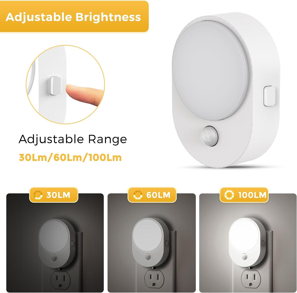 L LOHAS LED Plug in Night Light with Motion Sensor and Dusk to Dawn Sensor,[4-Pack] Night Lights Plug into Wall,5000K Daylight…