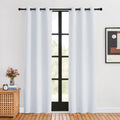 Nicetown Room Darkening Curtains for Living Room, 34 by 80, 2 Panels, Greyish White, easy maintenance Solid Thermal Insulated Silver…