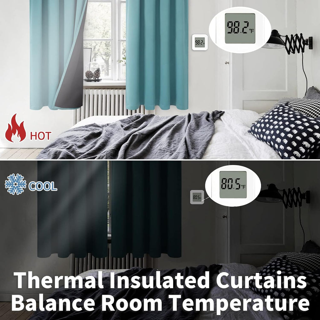 BGment Thermal Insulated 100% Blackout Curtains for Bedroom with Black Liner, Double Layer Full Room Darkening Noise Reducing Rod Pocket…