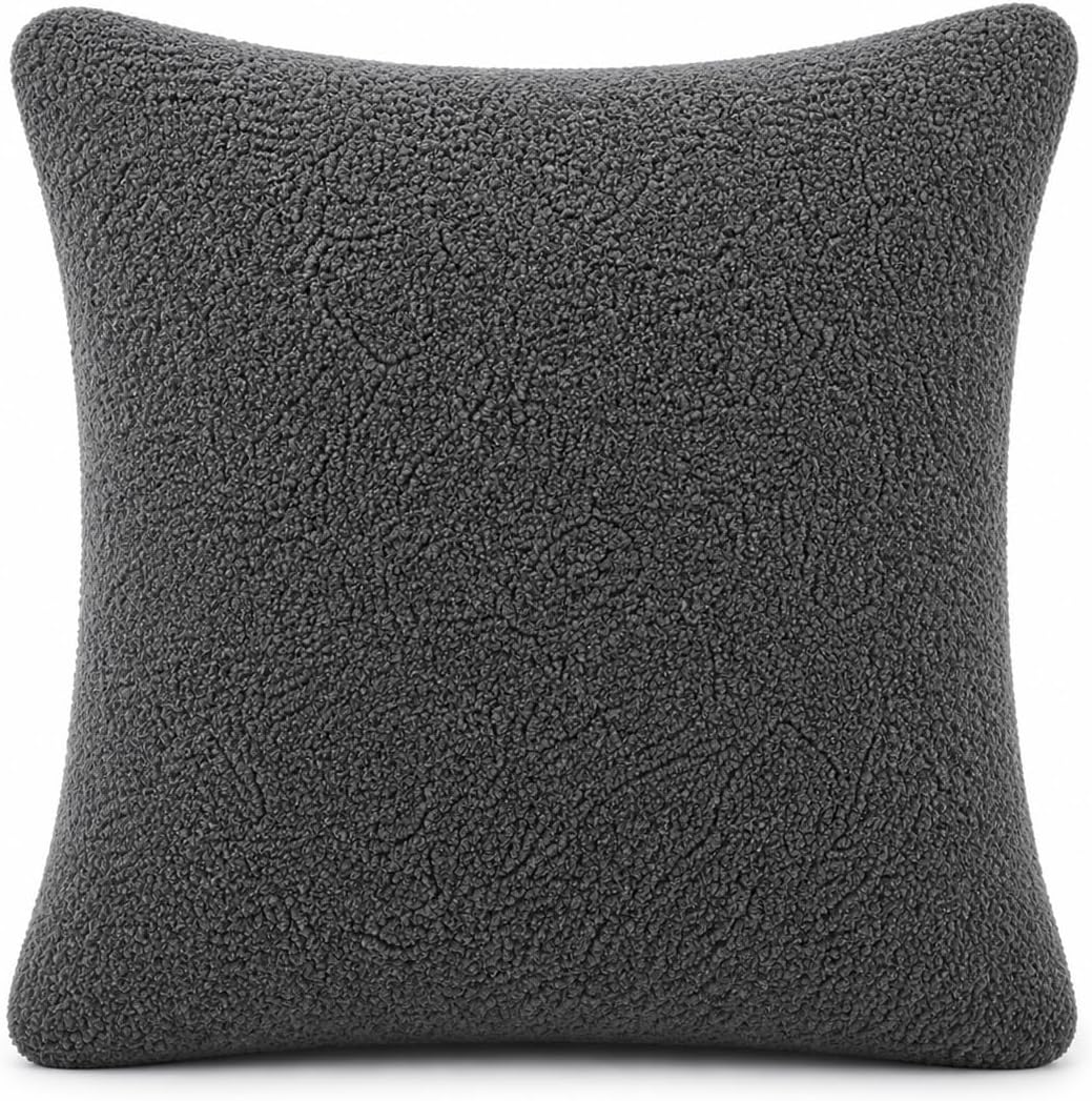 Reafort Sherpa Euro Sham Pillow Cover 26x26 Inch, Ultra Soft Plush Fluffy Decorative Throw Pillow Case with Hidden Zipper, Cozy Cushion Cov…